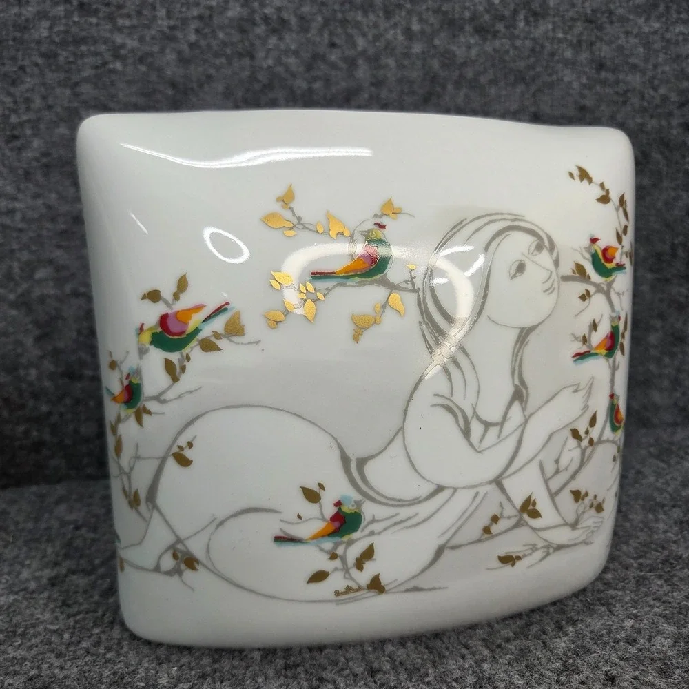 Rare Vintage Bjorn Wiinblad Rosenthal Porcelain Pillow Vase - Germany Love Story
